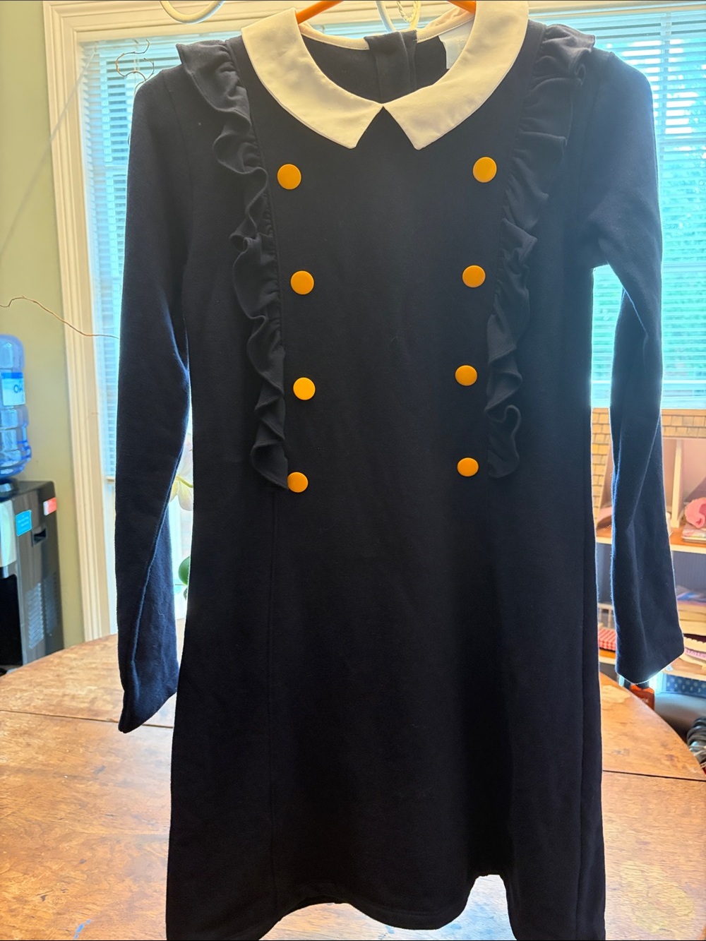 bella bliss Navy Dress with White Collar